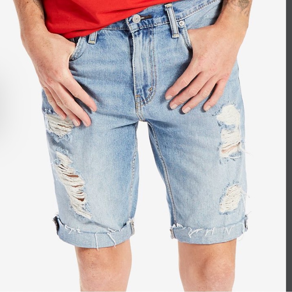 & Denim Destroyed Short 🍄